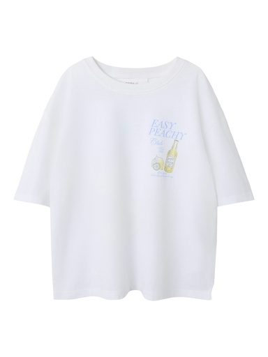 NAME IT KIDS - NKF DIANA NREG SS TOP - Bright White Easy Peasy