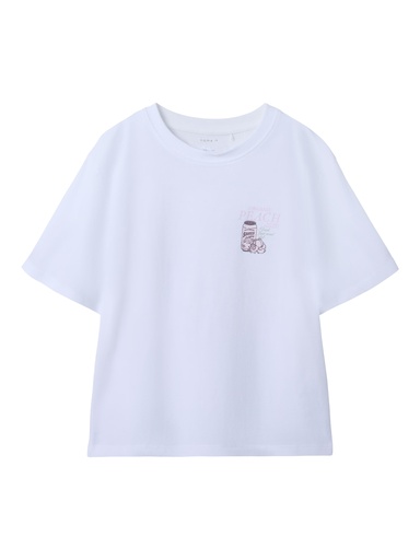 NAME IT KIDS - NKF DIANA NREG SS TOP - Bright White Peach