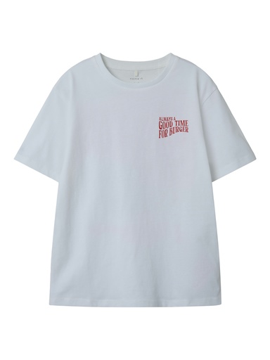 NAME IT KIDS - NKM DUSTER NREG SS TOP - Bright White BURGER