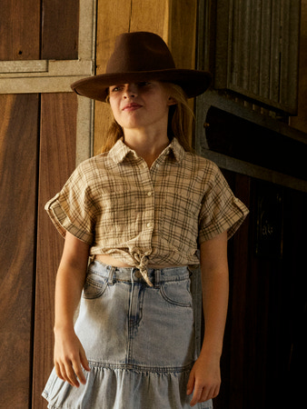 NAME IT KIDS - NKF HERNO SS SHIRT - Sun Kiss WALNUT