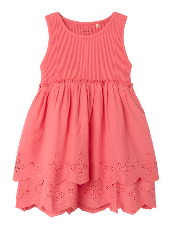 NAME IT MINI - NMF HALINA SL DRESS - Spiced Coral