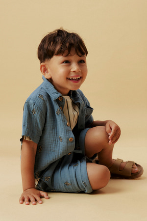 NAME IT MINI - NMM JOSHUA NREG SS SHIRT - Blue Mirage