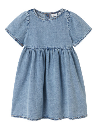 NAME IT MINI - NMF GEMMA LOOSE DNM DRESS 4070-OV H - Medium Blue Denim