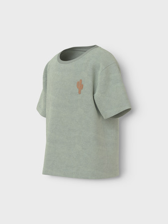 NAME IT MINI - NMM HANNIBAL NREG TERRY SS TOP - Aqua Gray