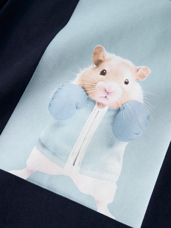 NAME IT MINI - NMM VOTO SS NREG TOP - Navy Blazer Boxing Hamster