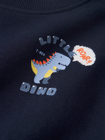 NAME IT MINI - NMM VASHA LS NREG SWEAT UNB - Navy Blazer Gamer Dino