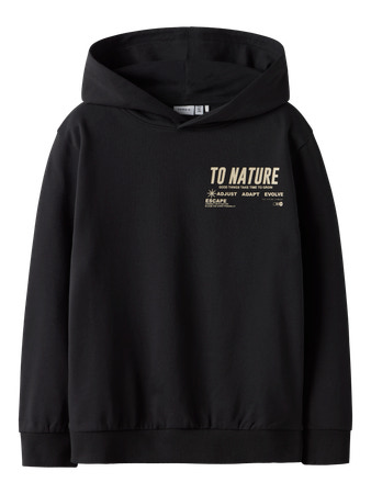 NAME IT KIDS - NKM LAUREL LS NREG SWEAT WH UNB - Black