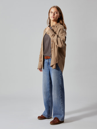 LMTD - NLF BETT DNM NW R WIDE PANT NOOS - Medium Blue Denim