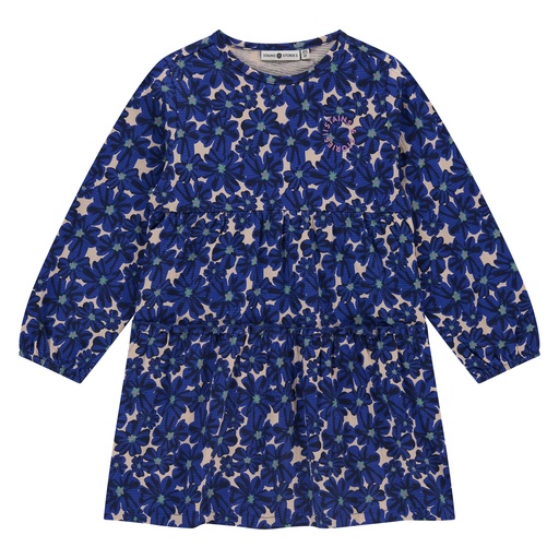 Stains & Stories - girls dress long sleeve - cobalt - SSA25508772-SSA-00068