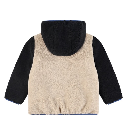 Stains & Stories - boys winter teddy jacket reversible - night - SSA25507177-SSA-00048