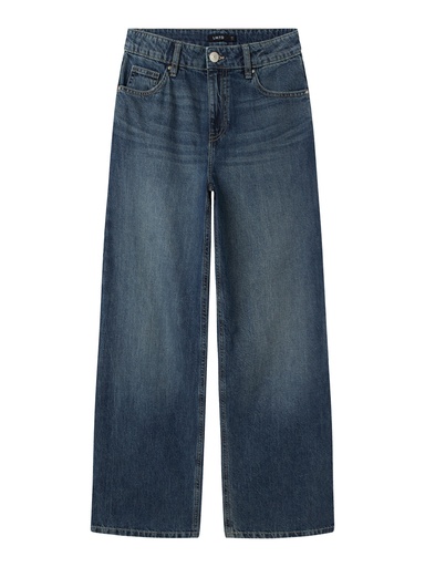 LMTD - NLM BEX DNM R STRAIGHT PANT NOOS - Medium Blue Denim Dirty Wash