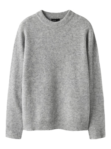 LMTD - NLM KLEAVE LS O-NECK KNIT NOOS - Light Grey Melange