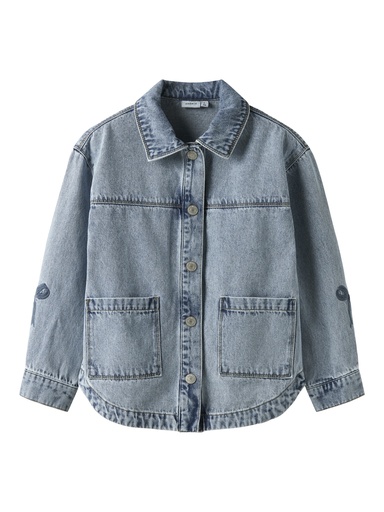 NAME IT KIDS - NKF GLORIA DNM EMB JACKET 7511-ZA T - Medium Blue Denim