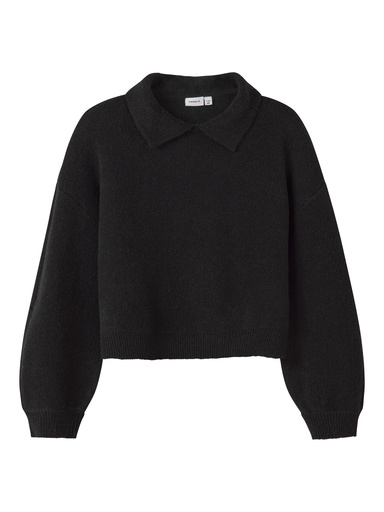 NAME IT KIDS - NKF SONIA LS POLO KNIT - Black