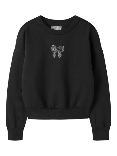 NAME IT KIDS - NKF SHANDIE LS RLX SHORT SWEAT BRU BOX - Black