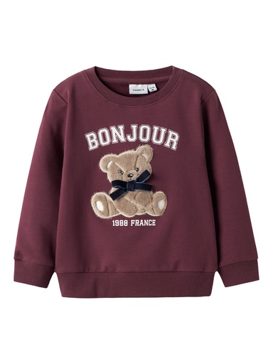 NAME IT MINI - NMF REAR LS SWEAT BRU - Burgundy