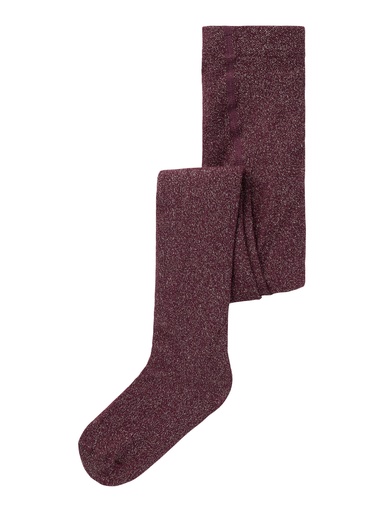 NAME IT MINI - NMF ROSIE PANTYHOSE - Burgundy Lurex Silver