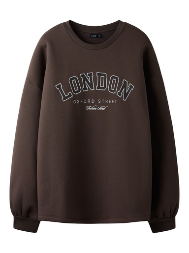LMTD - NLF FARIS LS SWEAT LOOSE O-NECK SWEAT - Chocolate Brown