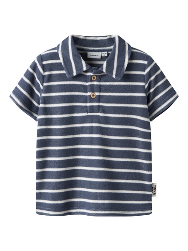 NAME IT MINI - NMM FINTI SS NREG TERRY POLO BOX - Vintage Indigo