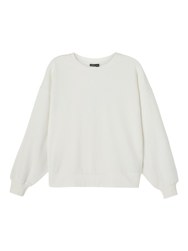 LMTD - NLF DUTE LS BRUSHED SHORT SWEAT - White Alyssum