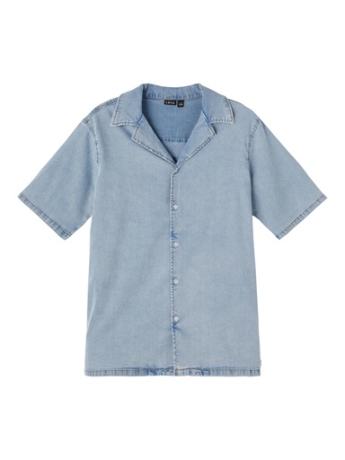 LMTD - NLM ISKATER SS DNM SHIRT - Light Blue Denim