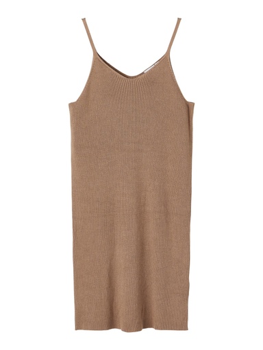 [5715222474069] NAME IT KIDS - NKF JALMA KNIT STRAP DRESS - Brown Lentil