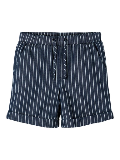NAME IT MINI - NMM RYAN DNMASTRIPES 3661 L SHORTS JOGGER - Dark Blue Denim