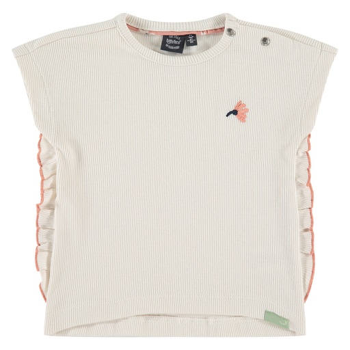 [8720008785441] Babyface - baby girls t-shirt short sleeve - ivory - NWB22328645