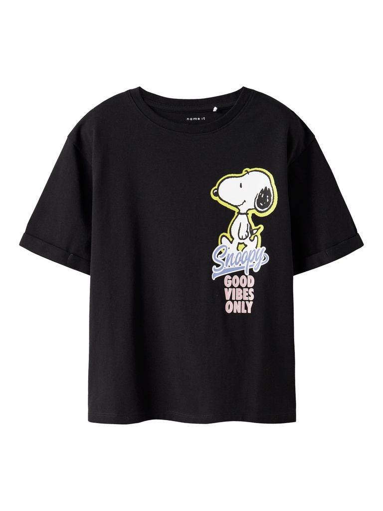 NAME IT KIDS - NKF DYLANA SNOOPY SS NREG TOP BOX SKY - Black