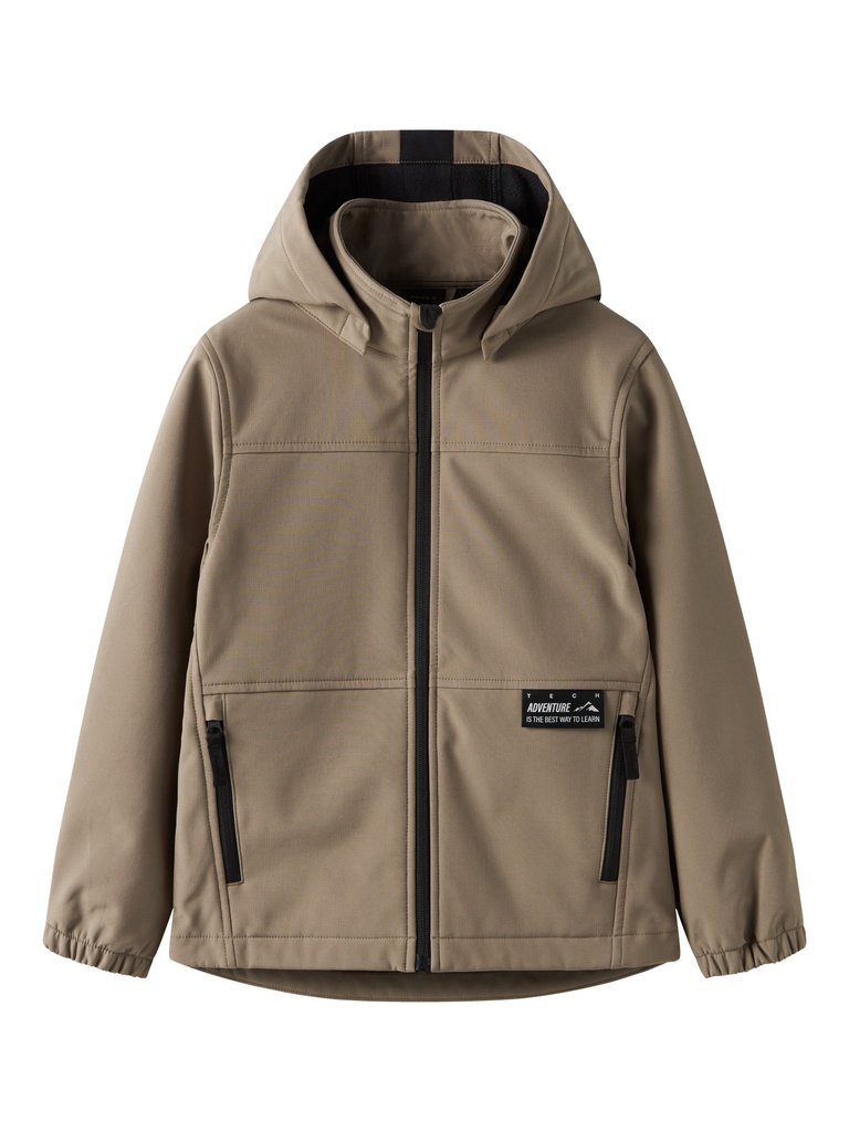 NAME IT KIDS - NKM ALFA08 SOFTSHELL JACKET RUN FO - Fossil