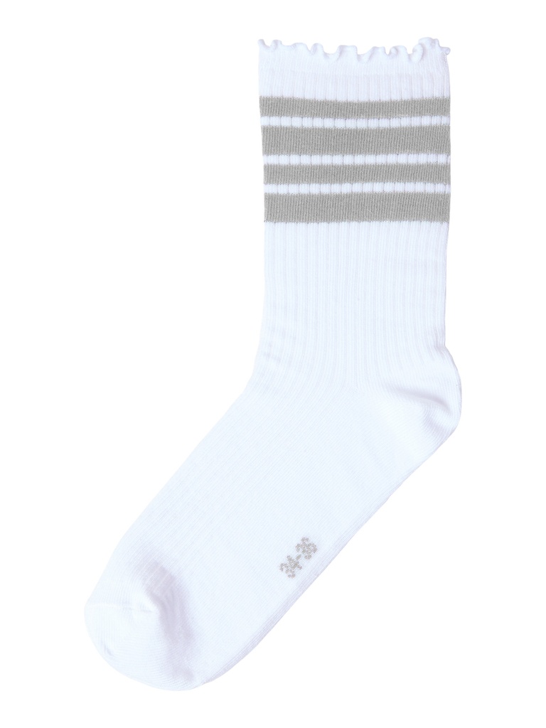 NAME IT KIDS - NKF SILLE STRIPE SOCK - Bright White Grey Melange
