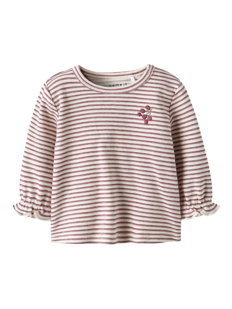 NAME IT BABY - NBF BRIPA LS O-NECK - Oxblood Red