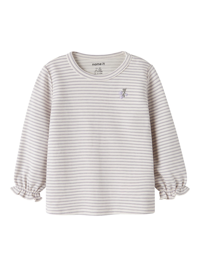 NAME IT BABY - NBF BRIPA LS O-NECK - Lavender Gray