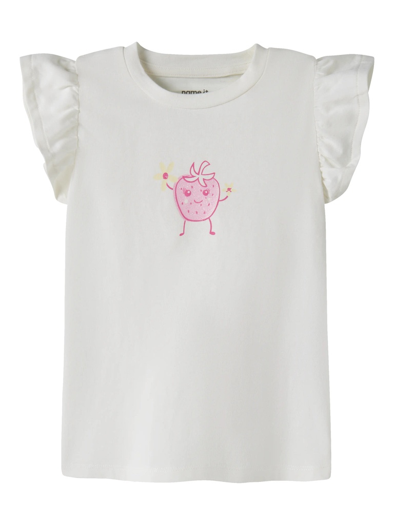 NAME IT MINI - NMF FLITTAZ SS TOP BOX - Cloud Dancer