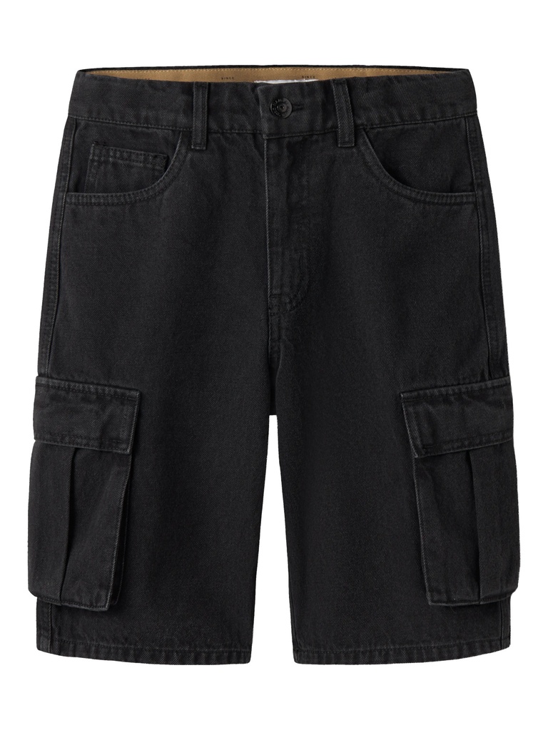 NAME IT KIDS - NKM BEN SK DNM CARGO BERMUDA 2800-IM - Black Denim