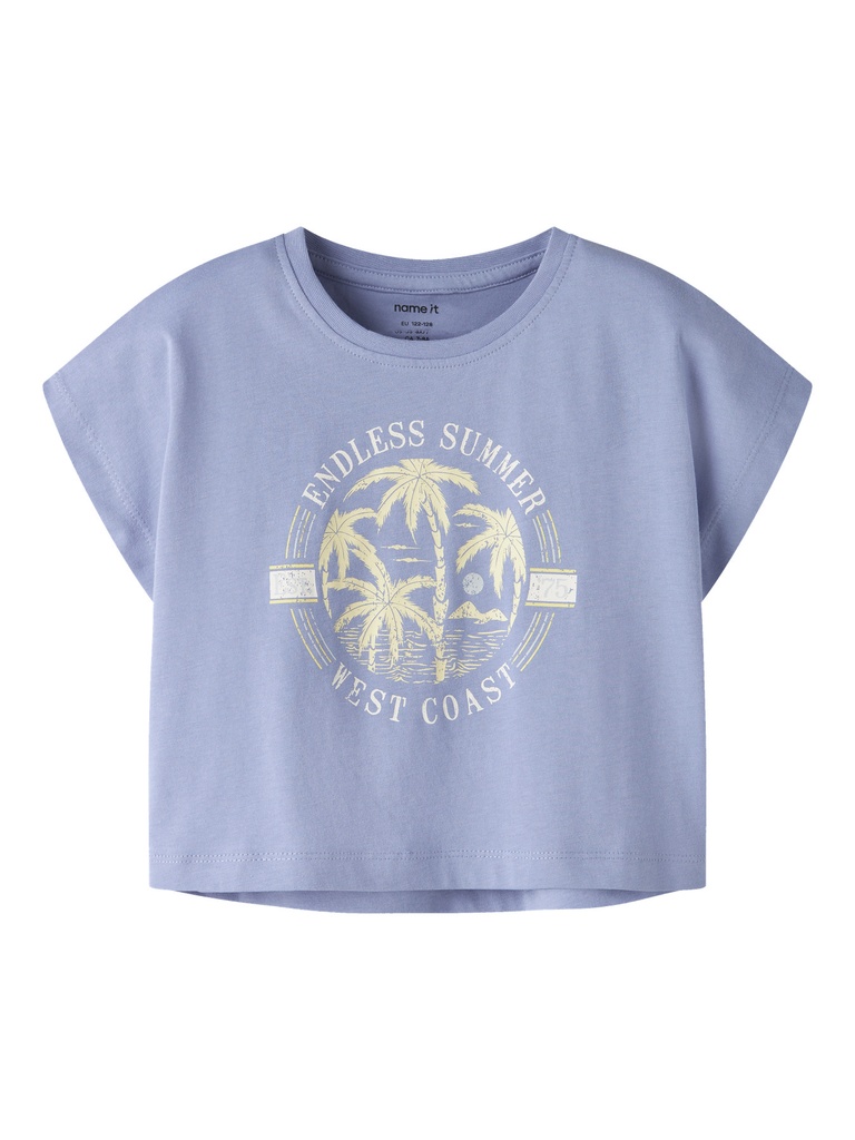 NAME IT KIDS - NKF VILMA CAPSL CROP TOP F1 NOOS - Purple Impression ENDLESS SUMMER