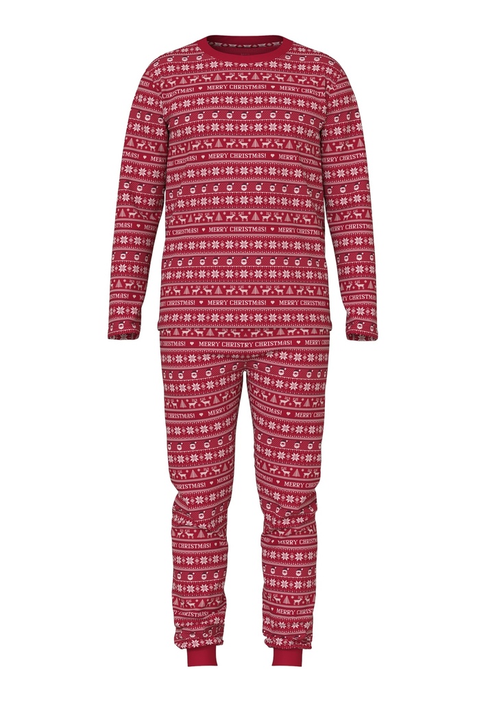 NAME IT KIDS - NAN VISMAS LS NIGHTSET - Jester Red Merry Christmas
