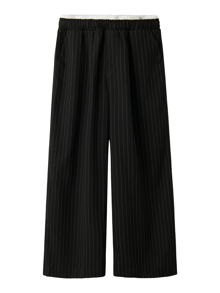NAME IT KIDS - NKF TENGRUN WIDE PANT - Black WHITE