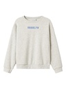 NAME IT KIDS - NKF NEVEA RLX SWEAT BRU - Light Grey Melange