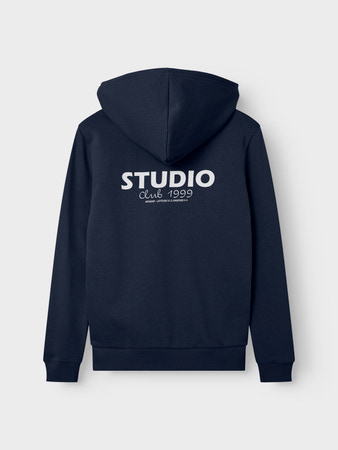 LMTD - NLN STUDIO LS BRU SWEAT W. HOOD - Navy Blazer Bright White
