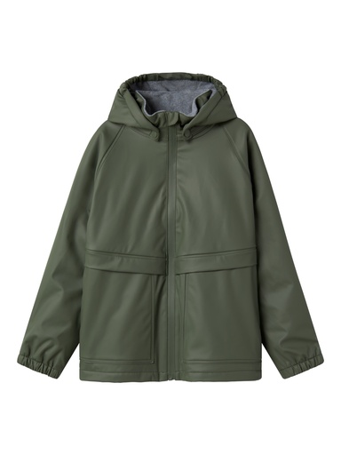 NAME IT KIDS - NKN DRY10 RAIN JACKET FLEECE FO - Thyme