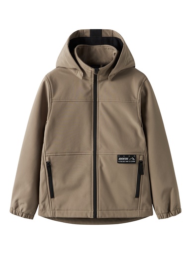 NAME IT KIDS - NKM ALFA08 SOFTSHELL JACKET RUN FO - Fossil