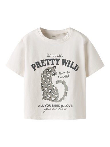 NAME IT MINI - NMF BEARTA SS TOP BOX - Cloud Dancer