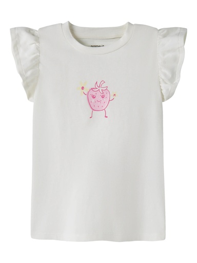 NAME IT MINI - NMF FLITTAZ SS TOP BOX - Cloud Dancer