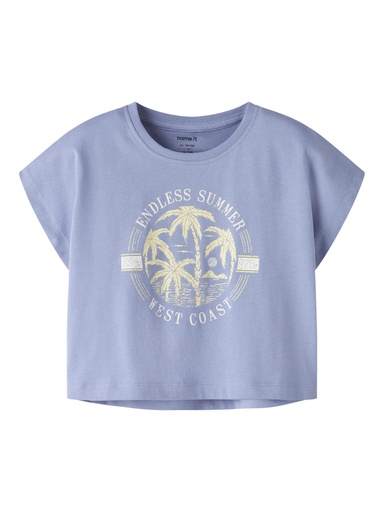 NAME IT KIDS - NKF VILMA CAPSL CROP TOP F1 NOOS - Purple Impression ENDLESS SUMMER